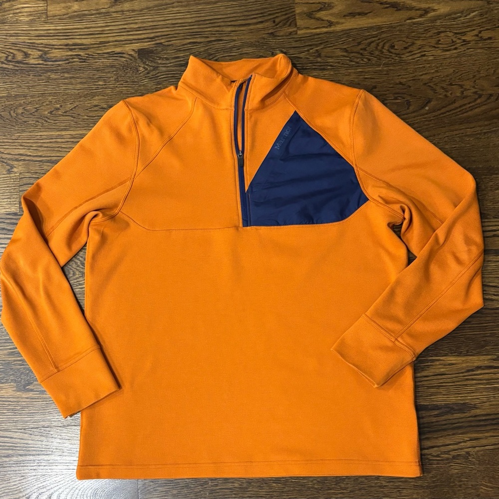 Marmot Orange and‎ Navy 1/4 Zip Pullover Size XL